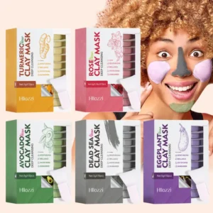 Máscara de Argila Facial Hllozzi (clay mask) – Kit com 10 Unidades de 5g (Várias Essências Naturais)