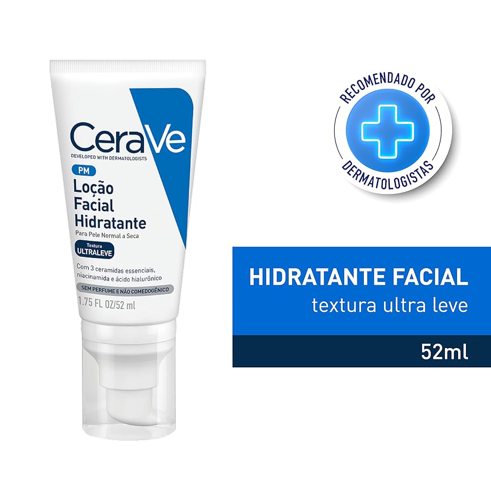 CeraVe Creme Hidratante Visage – Loção Facial Noite (PM) – Pele Normal a Seca